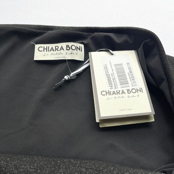 NWT CHIARA BONI REBECCA SUGAR LUREX BLACK METALLIC CUT OUT JUMPSUIT - Picture 11 of 14